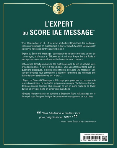 L'expert du Score IAE Message. 9 tests blancs  Edition 2020