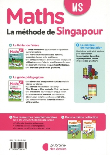 Mathématiques MS La méthode de Singapour. Guide pédagogique  Edition 2020