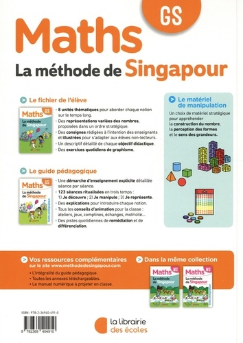 Maths GS La méthodes de Singapour. Guide pédagogique  Edition 2020