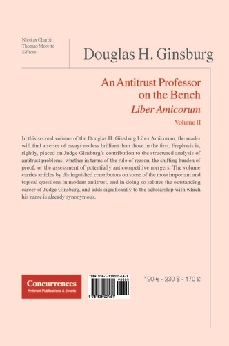Douglas H. Ginsburg Liber Amicorum Vol. II. An Antitrust Professor on the Bench