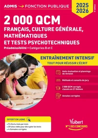 2 000 QCM de français, culture générale, mathématiques et tests psychotechniques