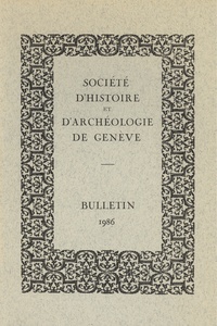  Droz - Bulletin de la Société d'histoire et d'archéologie de Genève N° 18-3, 1986 : .