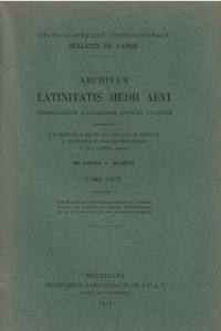 Bulletin du Cange - Archivum Latinitatis Medii Aevi N° 24/3, 1954