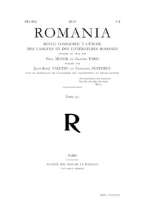 Jean-René Valette et François Zufferey - Romania Tome 131 N° 521-522, 2013 : .