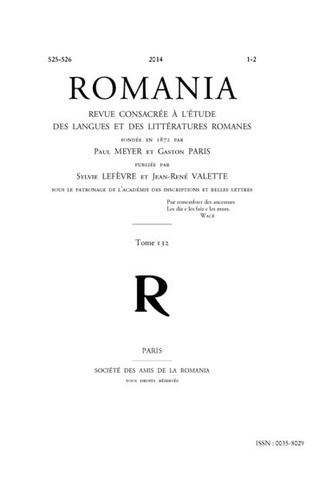 Sylvie Lefèvre et Jean-René Valette - Romania Tome 132 N° 525-526, 2014 : .