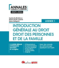 Introduction générale au droit et droit des personnes et de la famille