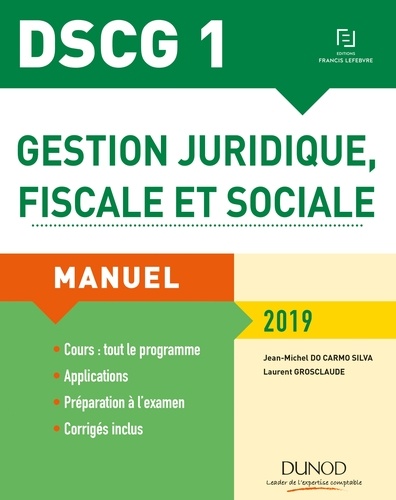 DSCG 1 - Gestion juridique, fiscale et sociale 2019 - Manuel.