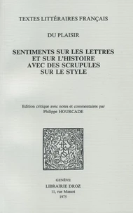Sentiments sur les lettres, et sur l'histoire, avec des scrupules sur le style