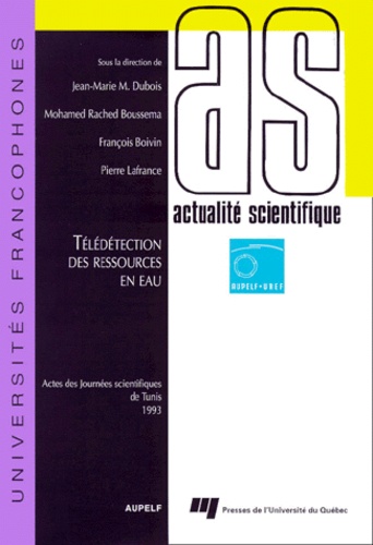  DUB/LAF/BOI/BOU - Teledetection Des Ressources En Eau. Actes Des Journees Scientifiques De Tunis 1993.