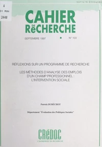 Réflexions sur un programme de recherche