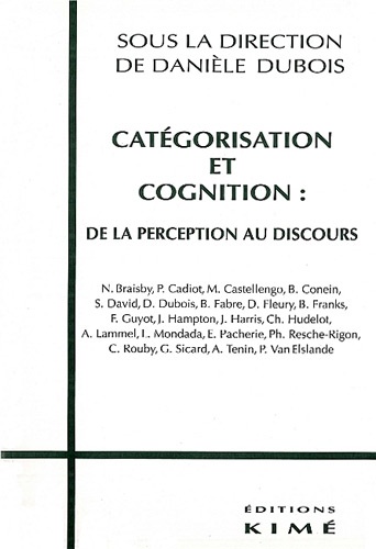 Catégorisation et cognition. De la perception au discours