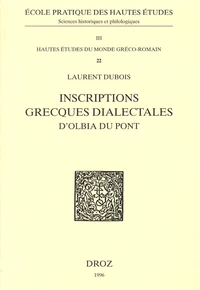 Inscriptions grecques dialectales d'Olbia du Pont