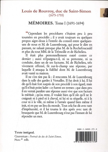 Mémoires. Tome 1, 1691-1694