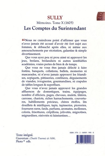 Mémoires. Tome 10, Les comptes du surintendant (1605)