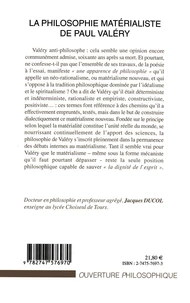 La philosophie matérialiste de Paul Valéry