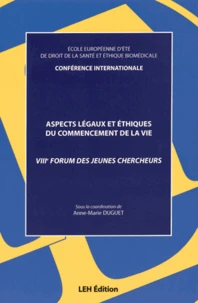 Aspects légaux et éthiques du commencement de la vie