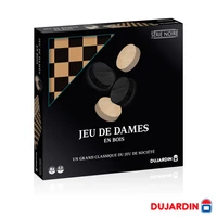 Jeu de dames en bois - Série noire