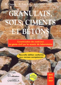 Granulats, sols, ciments et bétons