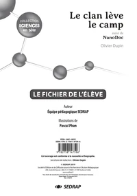 Sciences primaire Sciences en tête Le clan lève le camp suivi de Nanodoc