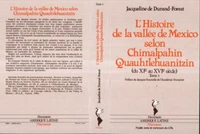 Chimalpahin Quauhtlehuanitzin / Jacqueline de Durand-Forest Tome 1