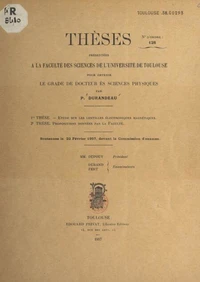 Étude sur les lentilles électroniques magnétiques
