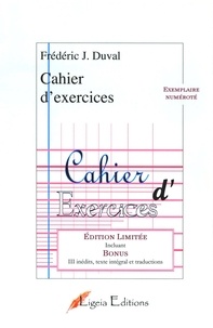 Duval frederic J. - Cahier d'exercices - Edition Limitée.