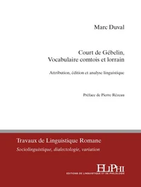 Court de Gébelin, Vocabulaire comtois et lorrain