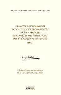 Principes et formules du calcul des probabilités pour assigner les limites des variations des événements naturels (1813)