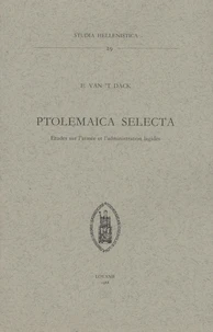 Ptolemaica selecta, études sur l'armée et l'administration lagides