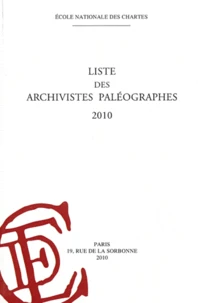 Liste des archivistes paléographes 2010