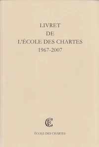 Livret de l'Ecole des Chartes