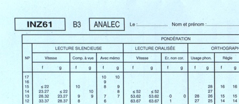 André Inizan - ANALEC - Cahier A3 + Cahier B3 pour les 12-15 ans (Le paquet de 10 de chaque forme).