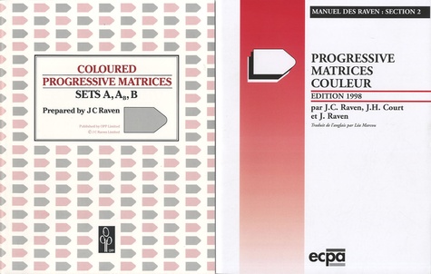 J-C Raven - Progressive matrices couleur - Matériel complet avec manuel, sets et feuilles de réponses.