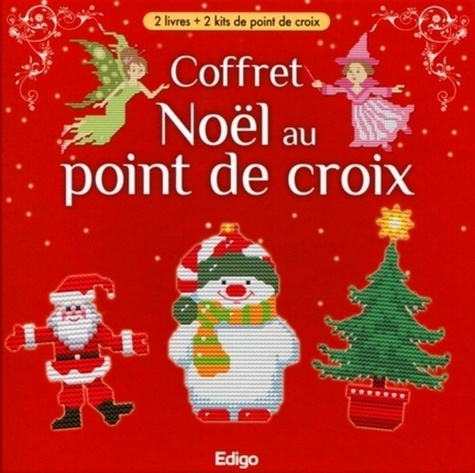  Edigo - Coffret Noël au point de croix - 2 livres + kits de point de croix.