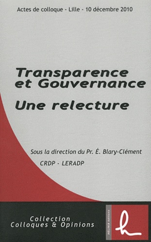 Edith Blary-Clément - Transparence et Gouvernance - Une relecture.