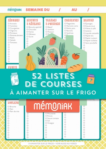 52 listes de courses à aimanter sur le frigo  Edition 2021-2022