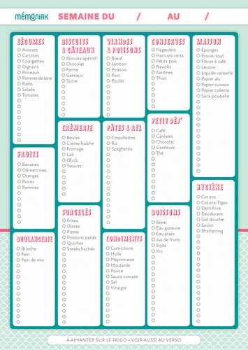 52 listes de courses à aimanter sur le frigo  Edition 2021-2022