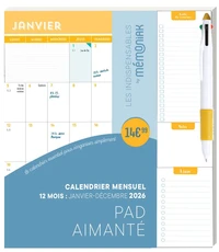 Calendrier mensuel pad aimanté