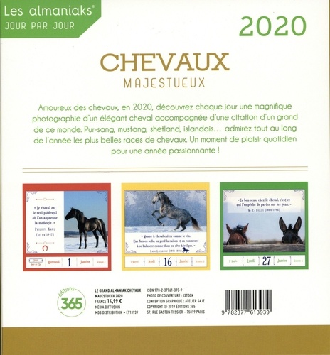 Chevaux Majestueux De Editions 365 Livre Decitre