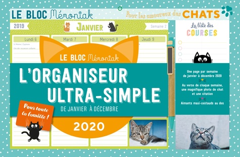 L'organiseur ultra-simple pour les amoureux des chats. De janvier à décembre 2020  Edition 2020