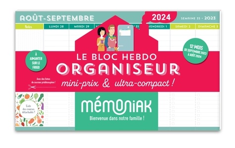 Le bloc hebdo organiseur mini prix & ultra compact  Edition 2023-2024