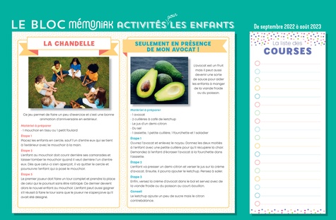 Le bloc hebdomadaire organiseur. Activités pour les enfants  Edition 2022-2023