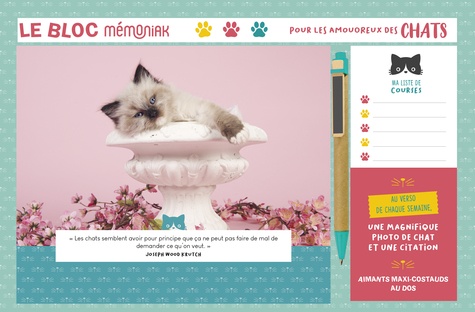 Le bloc Mémoniak pour les amoureux des chats. De janvier à décembre  Edition 2021
