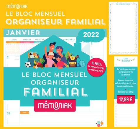 Le bloc mensuel organiseur familial  Edition 2022