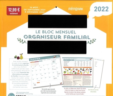 Le Bloc mensuel organiseur familial Mémoniak 2025 de XXX - Livre - Decitre