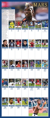 Le grand calendrier des stars du foot 2016. Calendrier mensuel, une photo par jour !