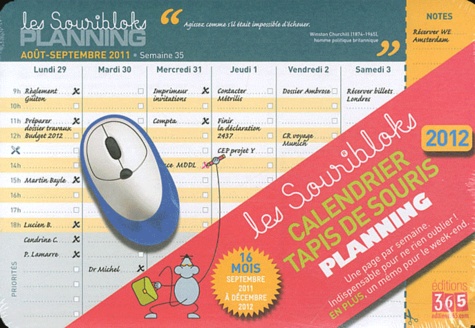  Editions 365 - Les Souribloks 2012 - Calendrier tapis de souris planning.