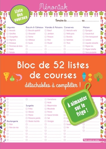 Liste De Courses Bloc De 52 Listes De Courses De Editions 365 Livre Decitre