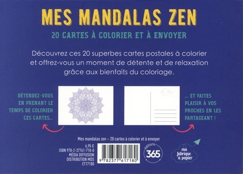 Mes Mandalas Zen. 20 cartes à colorier et à envoyer