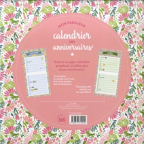 Mon fabuleux calendrier des anniversaires  Edition 2020